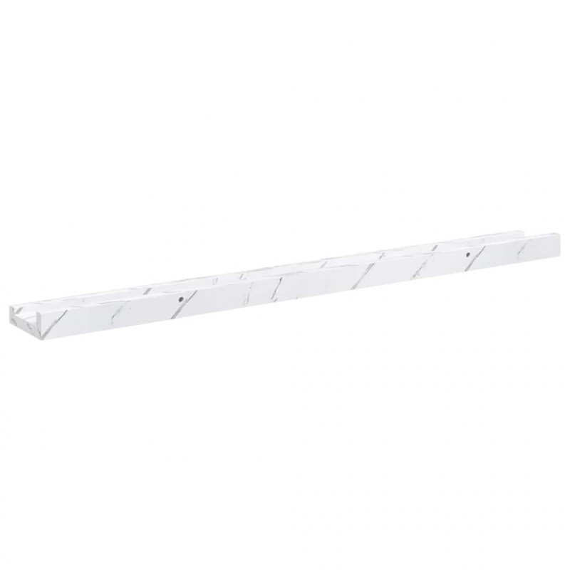 Półka ścienna z półką 2 pcs Biały marmur 80 x 9 x 3 cm