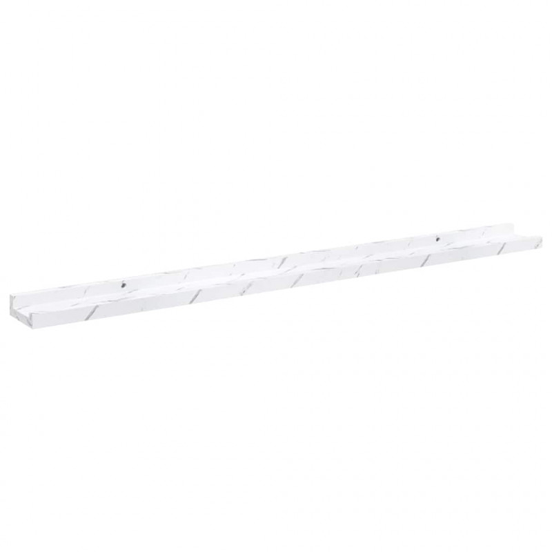 Półka ścienna z półką 2 pcs Biały marmur 100 x 9 x 3 cm