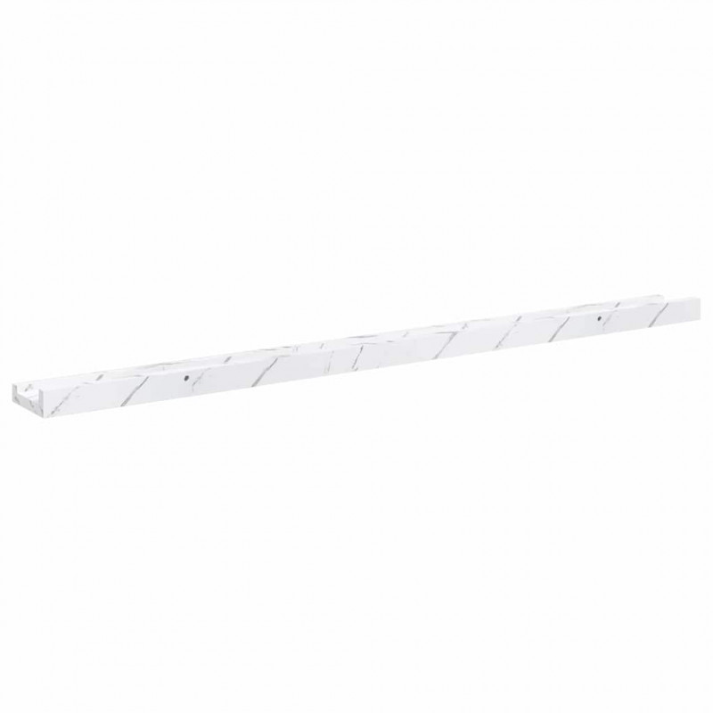 Półka ścienna z półką 2 pcs Biały marmur 100 x 9 x 3 cm