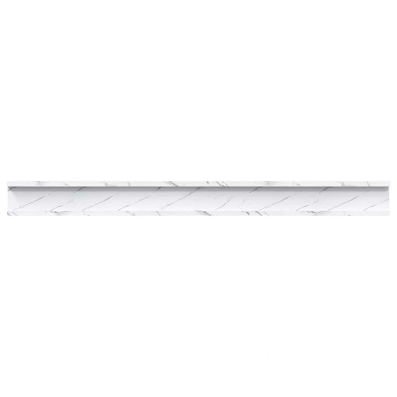 Półka ścienna z półką 2 pcs Biały marmur 100 x 9 x 3 cm