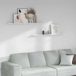 Półka ścienna z półką 2 pcs Biały marmur 115 x 9 x 3 cm