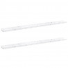 Półka ścienna z półką 2 pcs Biały marmur 115 x 9 x 3 cm
