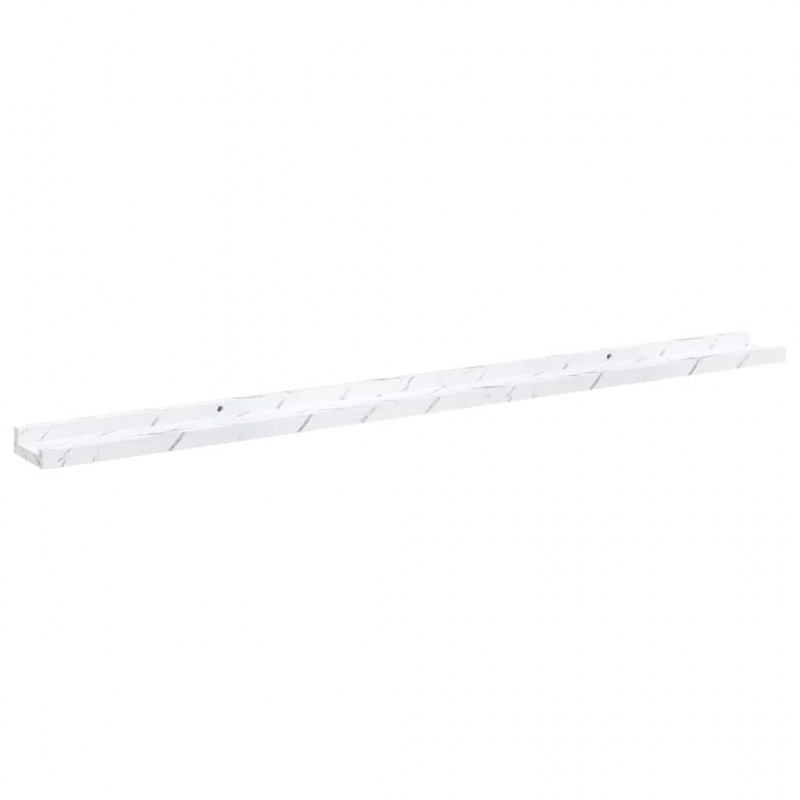 Półka ścienna z półką 2 pcs Biały marmur 115 x 9 x 3 cm