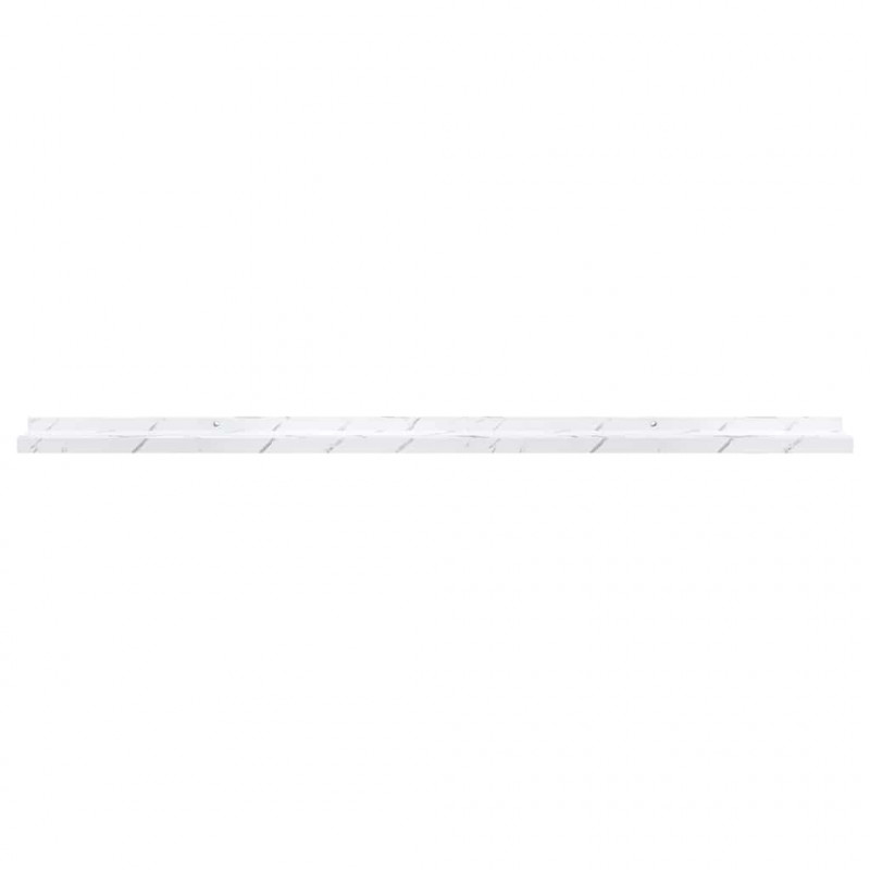 Półka ścienna z półką 2 pcs Biały marmur 115 x 9 x 3 cm
