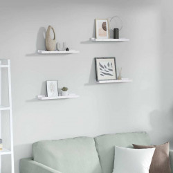 Półka ścienna z półką 4 pcs Biały marmur 40 x 9 x 3 cm