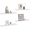 Półka ścienna z półką 4 pcs Biały marmur 40 x 9 x 3 cm