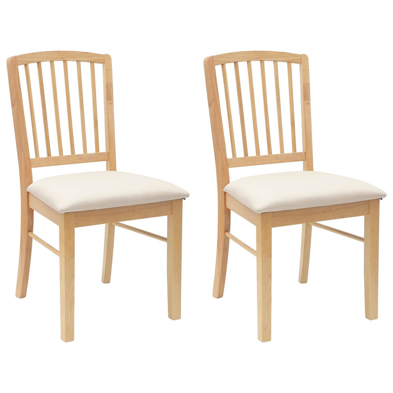 Krzesła jadalne 2 pcs Naturalny 50 x 52,5 x 91 cm Drewno Gumowe