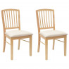 Krzesła jadalne 2 pcs Naturalny 50 x 52,5 x 91 cm Drewno Gumowe