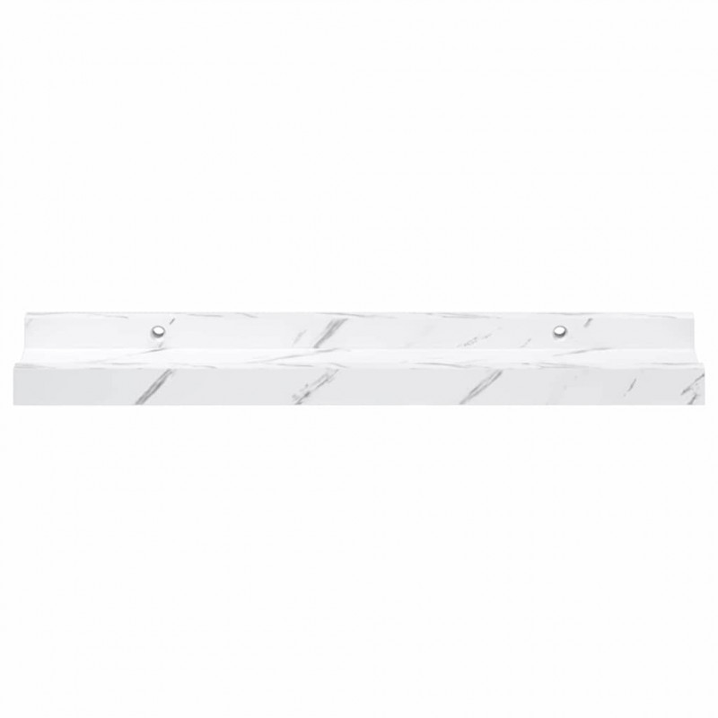 Półka ścienna z półką 4 pcs Biały marmur 40 x 9 x 3 cm