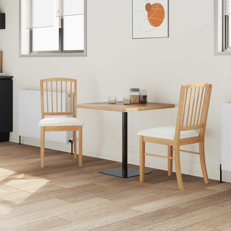 Krzesła jadalne 2 pcs Naturalny 50 x 52,5 x 91 cm Drewno Gumowe