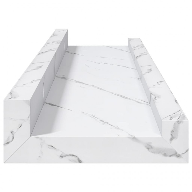 Półka ścienna z półką 4 pcs Biały marmur 40 x 9 x 3 cm
