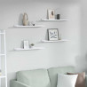 Półka ścienna z półką 4 pcs Biały marmur 60 x 9 x 3 cm