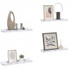 Półka ścienna z półką 4 pcs Biały marmur 60 x 9 x 3 cm