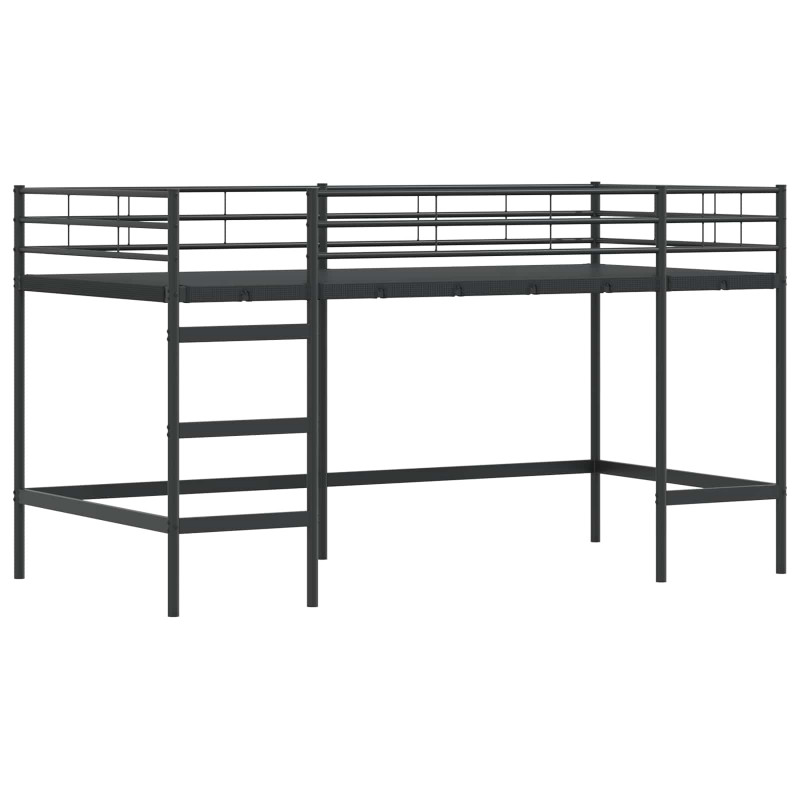 Łóżko piętrowe dla dzieci z zasłonami Czarny 107 x 200 cm