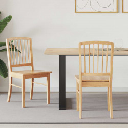 Krzesła jadalne 2 pcs Naturalny 50 x 52,5 x 91 cm Drewno Gumowe