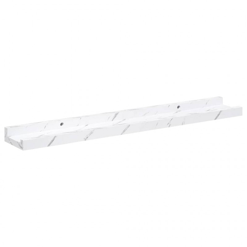 Półka ścienna z półką 4 pcs Biały marmur 60 x 9 x 3 cm