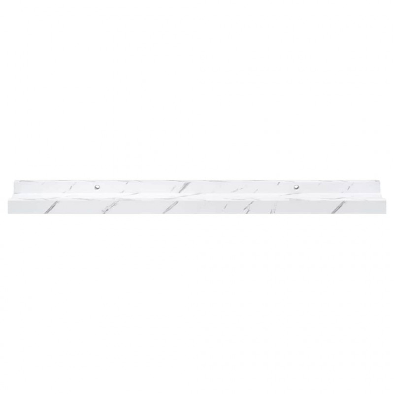 Półka ścienna z półką 4 pcs Biały marmur 60 x 9 x 3 cm