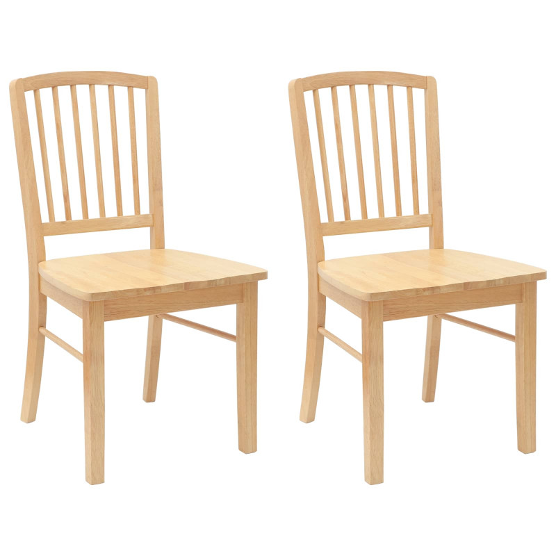Krzesła jadalne 2 pcs Naturalny 50 x 52,5 x 91 cm Drewno Gumowe