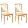 Krzesła jadalne 2 pcs Naturalny 50 x 52,5 x 91 cm Drewno Gumowe