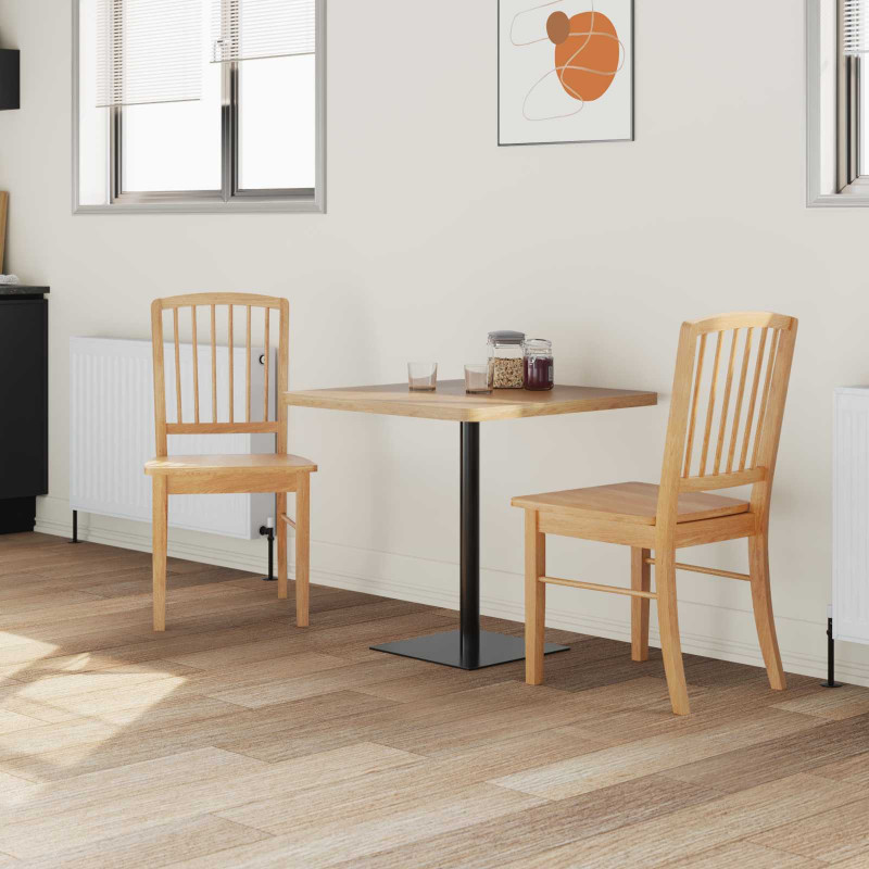 Krzesła jadalne 2 pcs Naturalny 50 x 52,5 x 91 cm Drewno Gumowe