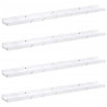 Półka ścienna z półką 4 pcs Biały marmur 80 x 9 x 3 cm