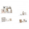 Półka ścienna z półką 4 pcs Biały marmur 80 x 9 x 3 cm