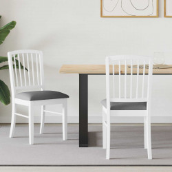 Krzesła jadalne 2 pcs Biały 50 x 52,5 x 91 cm Drewno Gumowe