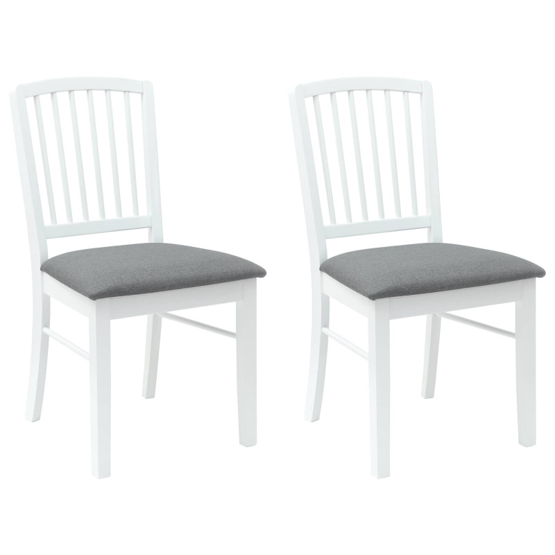 Krzesła jadalne 2 pcs Biały 50 x 52,5 x 91 cm Drewno Gumowe