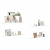 Półka ścienna z półką 4 pcs Biały marmur 100 x 9 x 3 cm