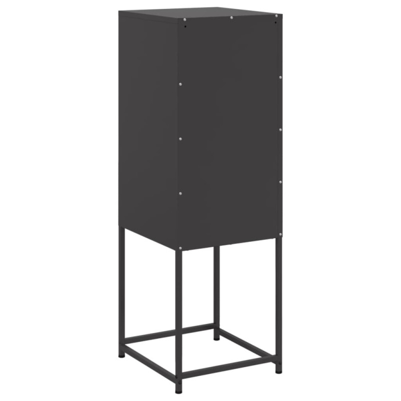 Szafka, czarna, 36x39x107 cm, stal