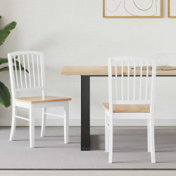 Krzesła jadalne 2 pcs Biały 50 x 52,5 x 91 cm Drewno Gumowe