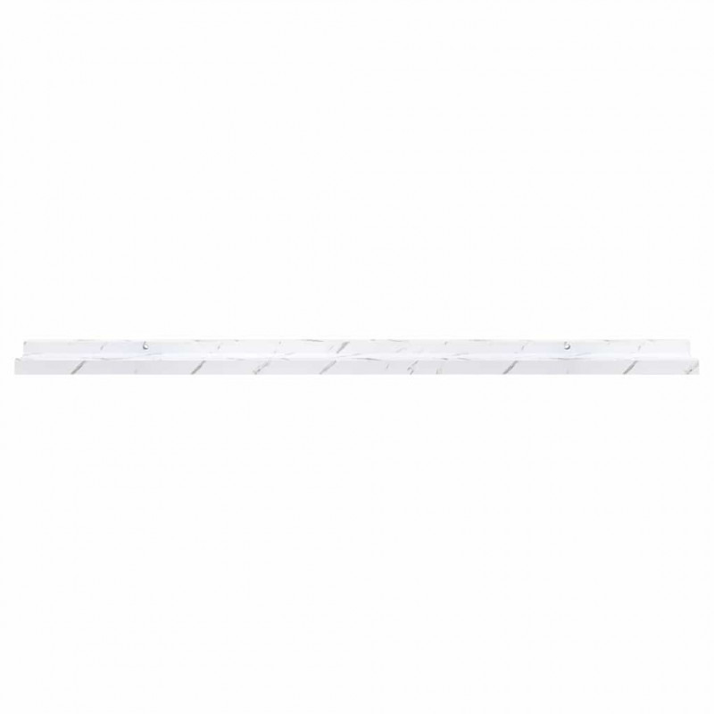 Półka ścienna z półką 4 pcs Biały marmur 100 x 9 x 3 cm