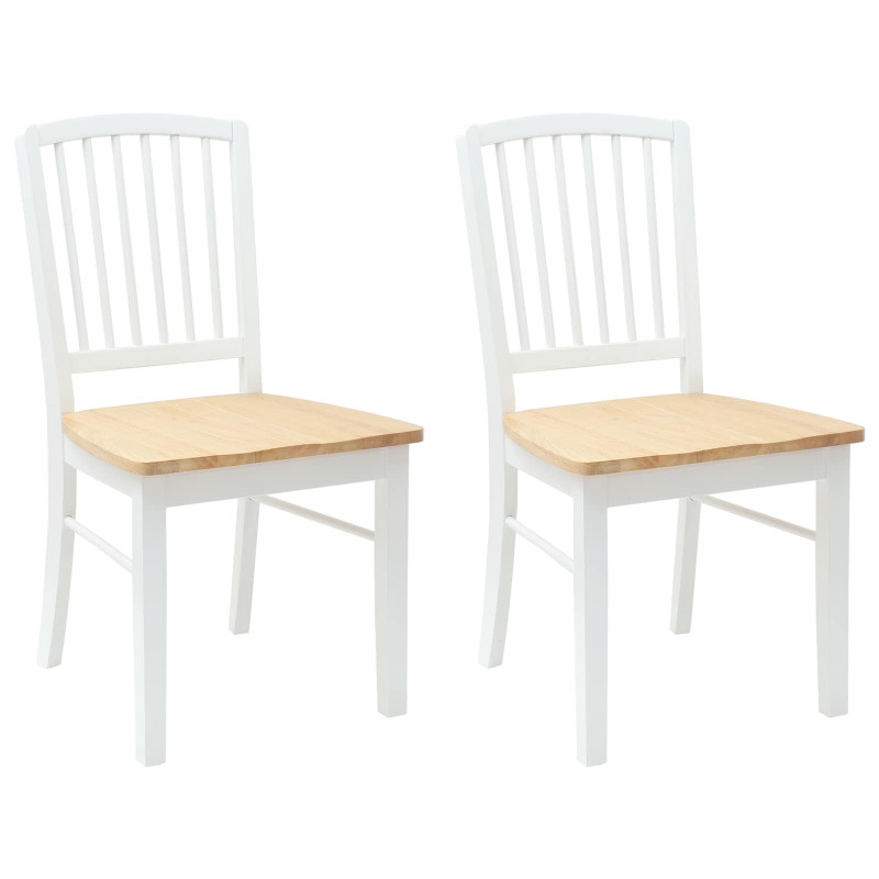 Krzesła jadalne 2 pcs Biały 50 x 52,5 x 91 cm Drewno Gumowe
