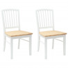 Krzesła jadalne 2 pcs Biały 50 x 52,5 x 91 cm Drewno Gumowe