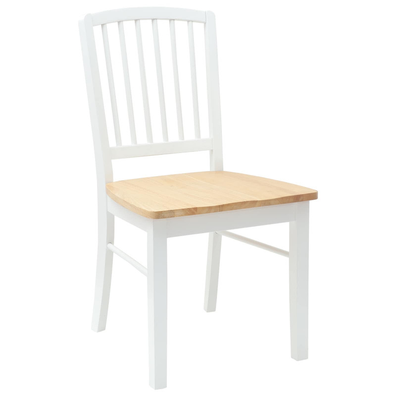 Krzesła jadalne 2 pcs Biały 50 x 52,5 x 91 cm Drewno Gumowe