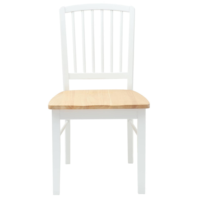 Krzesła jadalne 2 pcs Biały 50 x 52,5 x 91 cm Drewno Gumowe