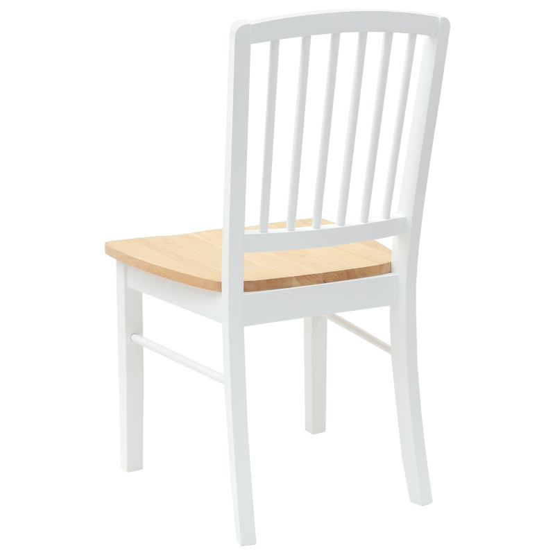 Krzesła jadalne 2 pcs Biały 50 x 52,5 x 91 cm Drewno Gumowe