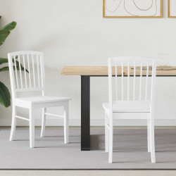 Krzesła jadalne 2 pcs Biały 50 x 52,5 x 91 cm Drewno Gumowe