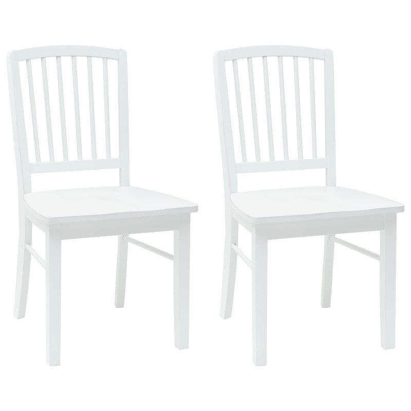 Krzesła jadalne 2 pcs Biały 50 x 52,5 x 91 cm Drewno Gumowe