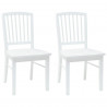 Krzesła jadalne 2 pcs Biały 50 x 52,5 x 91 cm Drewno Gumowe