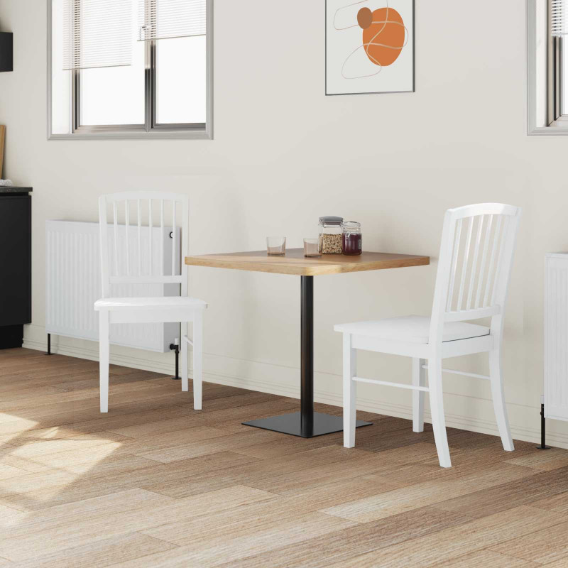 Krzesła jadalne 2 pcs Biały 50 x 52,5 x 91 cm Drewno Gumowe