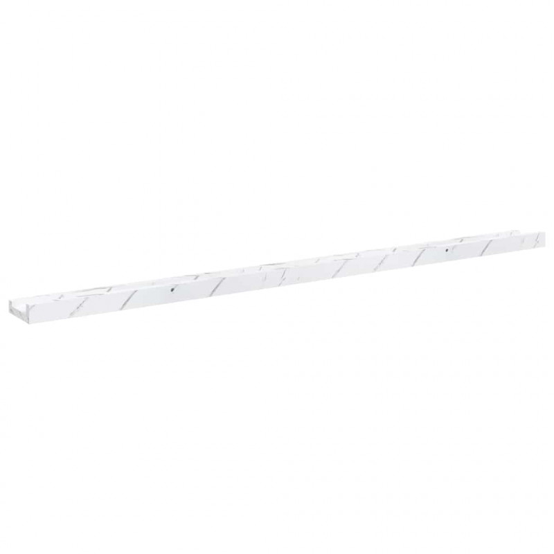 Półka ścienna z półką 4 pcs Biały marmur 115 x 9 x 3 cm