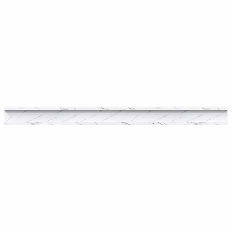 Półka ścienna z półką 4 pcs Biały marmur 115 x 9 x 3 cm