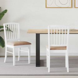 Krzesła jadalne 2 pcs Biały 50 x 52,5 x 91 cm Drewno Gumowe