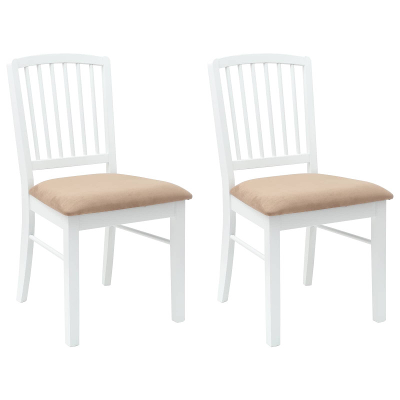 Krzesła jadalne 2 pcs Biały 50 x 52,5 x 91 cm Drewno Gumowe