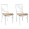 Krzesła jadalne 2 pcs Biały 50 x 52,5 x 91 cm Drewno Gumowe