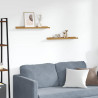 Półka ścienna z półką 2 pcs Beżowy 60 x 9 x 3 cm
