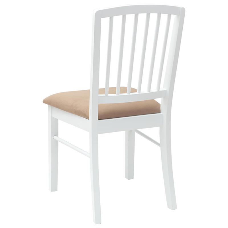 Krzesła jadalne 2 pcs Biały 50 x 52,5 x 91 cm Drewno Gumowe
