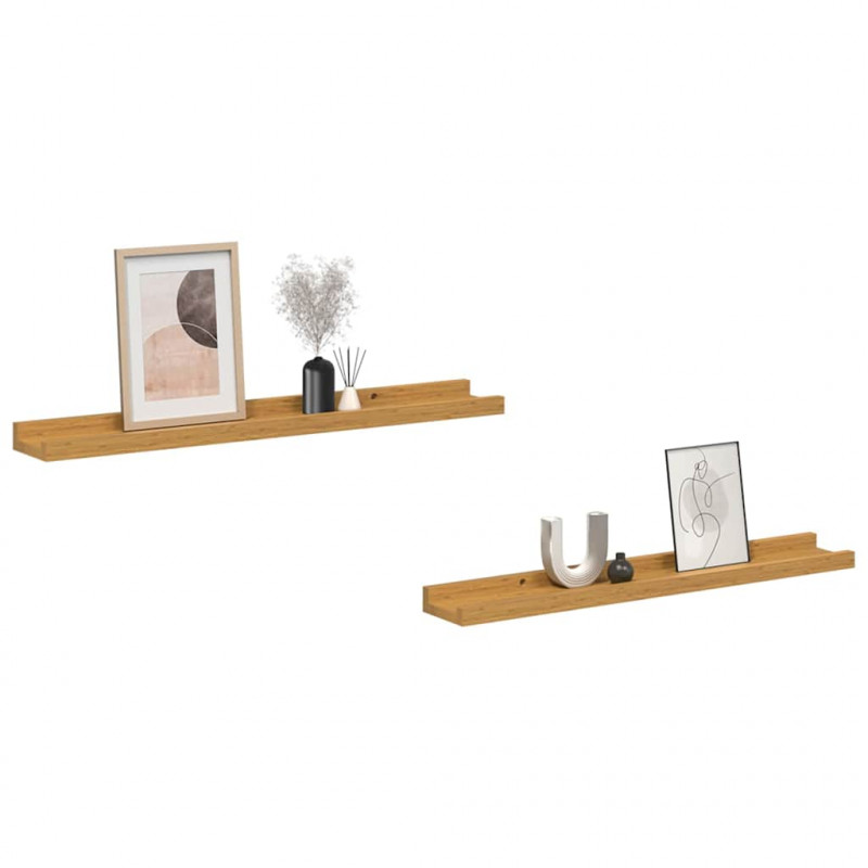 Półka ścienna z półką 2 pcs Beżowy 60 x 9 x 3 cm