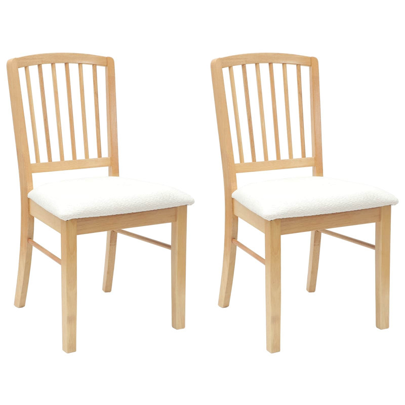 Krzesła jadalne 2 pcs Naturalny 50 x 52,5 x 91 cm Drewno Gumowe